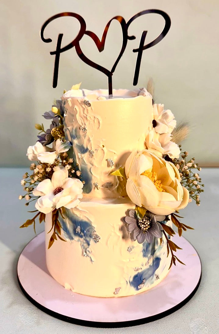 2 Tier Off white and Blue