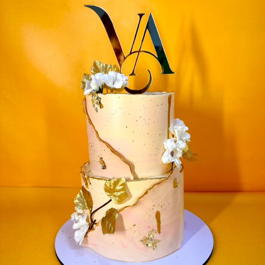 2 Tier Peach Marbling