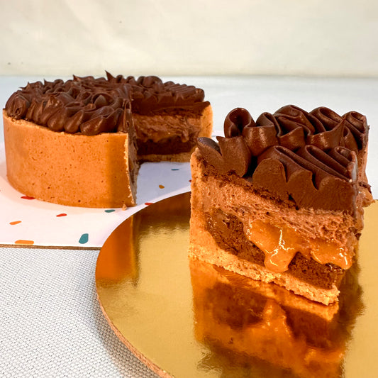 Double Chocolate Mousse with Praline Feulletine Crunch Tart