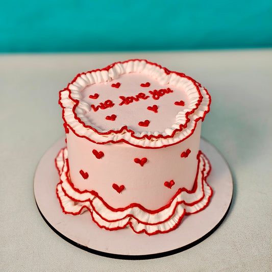 Ruffles Writing Cake