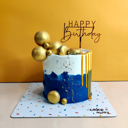 Blue and Gold Cake