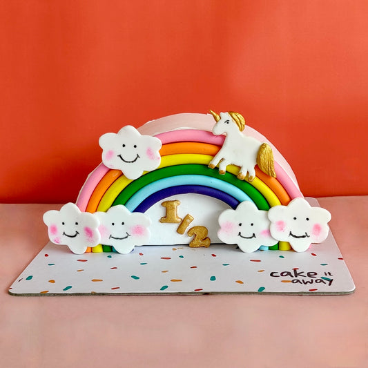 Unicorn Rainbow Half Cake