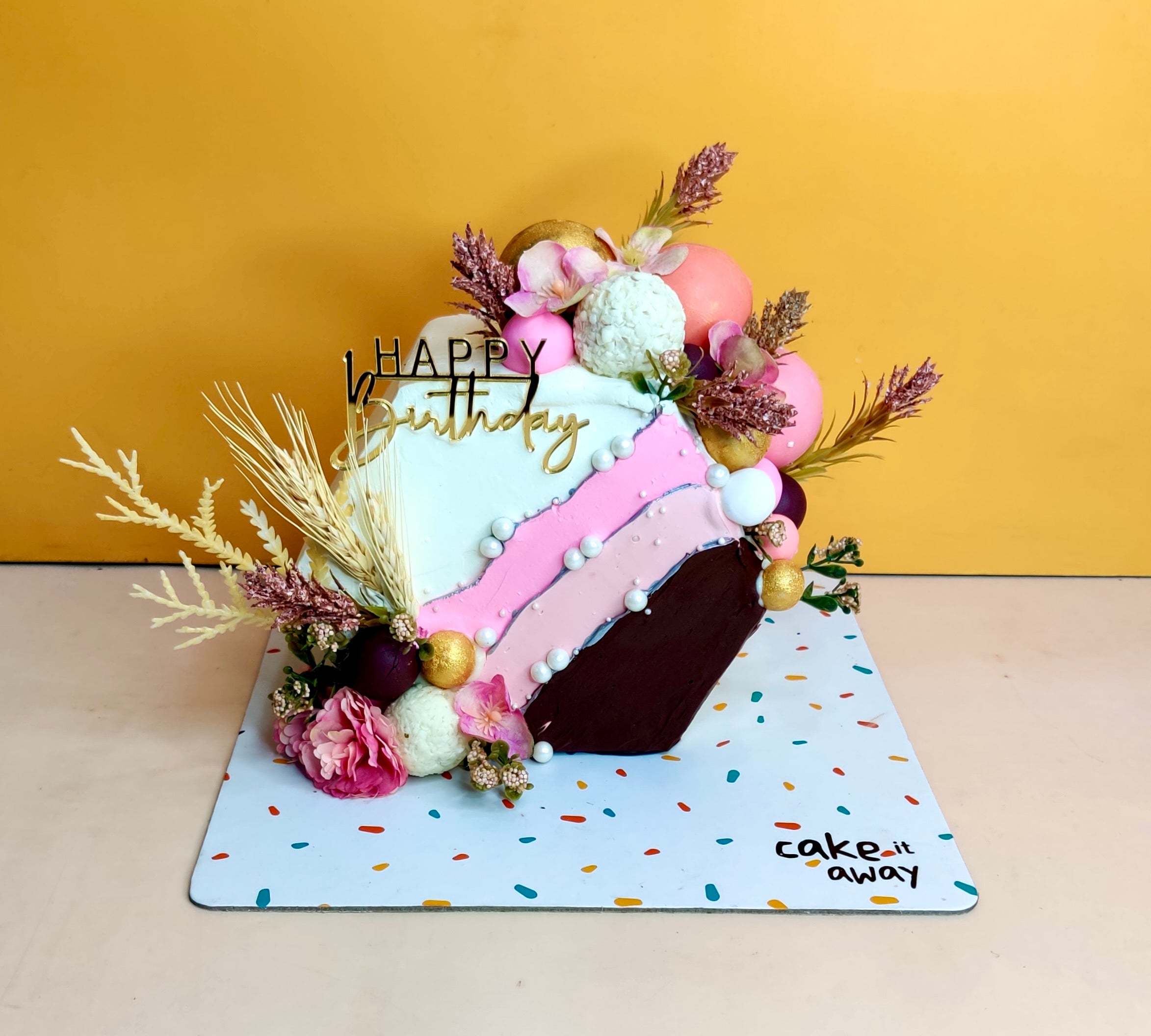 2 tier half circle ruffle Bat Mitzva cake – Chani's Delectables