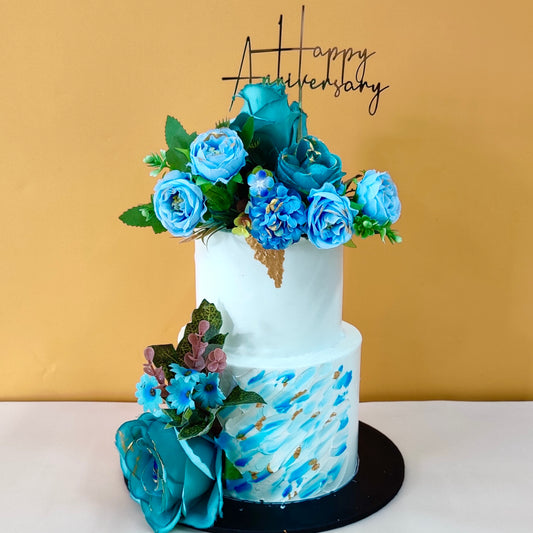 Blue Textured 2 Tier